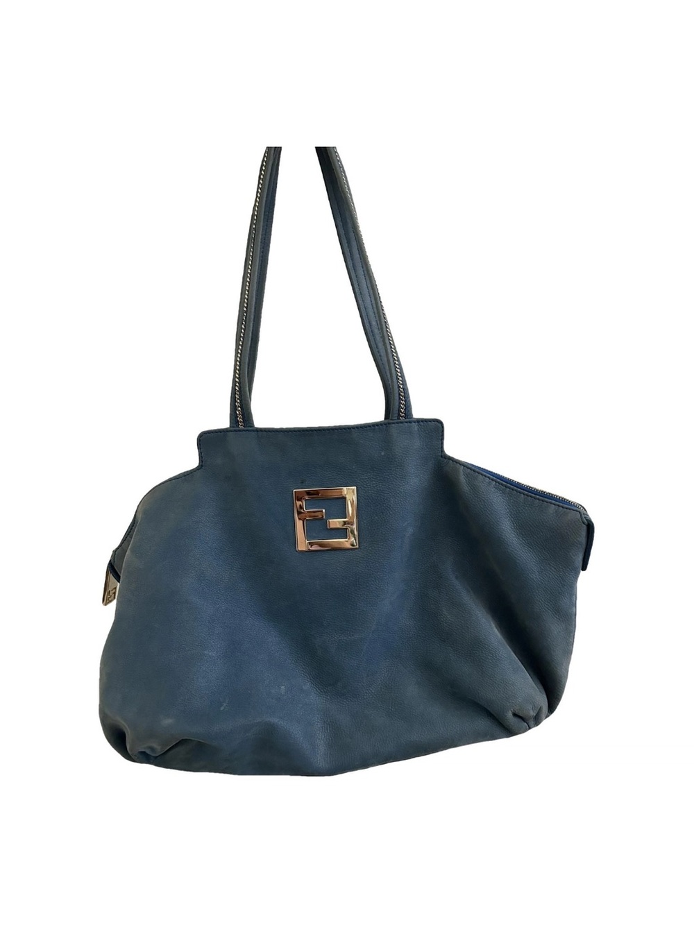 Fendi blue nubuck tote